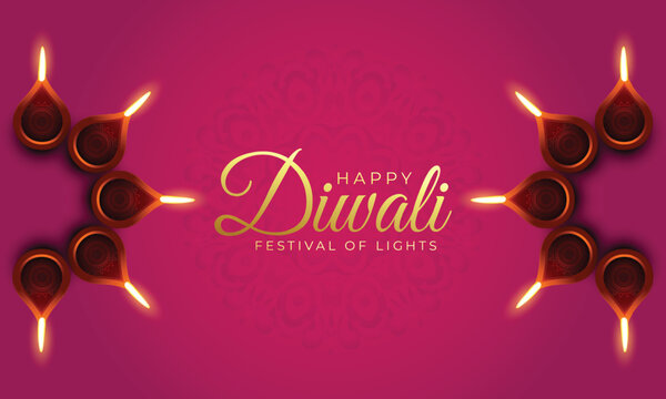Diwali Celebration template. Diwali festival bokeh banner design. concept flat greeting card template invitation.
