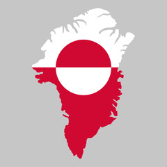 Poster - Greenland outline of map on background of national flagGreenland outline of map on background of national flag
