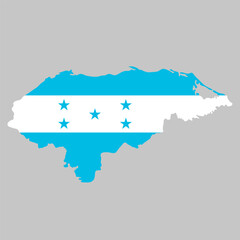 Poster - Honduras outline of map on background of national flag
