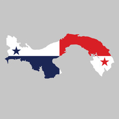 Fototapete - Panama outline of map on background of national flag