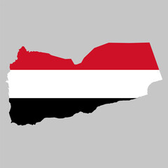 Aufkleber - Yemen outline of map on background of national flag