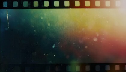 Wall Mural - nostalgic filmstrip aesthetic. vibrant aurora like colors with dust and scratches, perfect for vinta