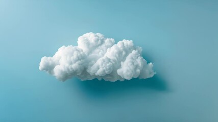 Wall Mural - White Cotton Cloud on Blue Background