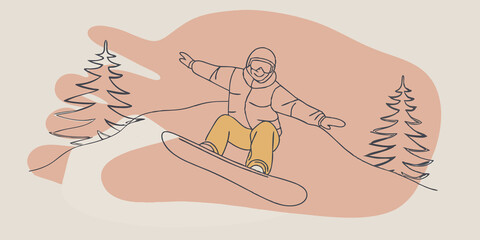 Poster - Snowboarders Bliss An individual on a snowboard midturn gliding over a pristine blanket of powder. Their face is lit up with joy free of any digital distractions as they appreciate