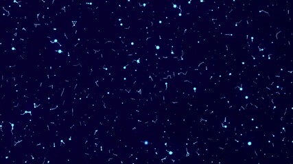 Poster - Abstract blue glowing particles for high technology, digital data transfer, science and scifi animation background