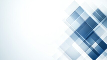 Poster - A modern abstract design featuring overlapping blue translucent squares, creating a sleek and dynamic visual effect suitable for various digital and print applications.