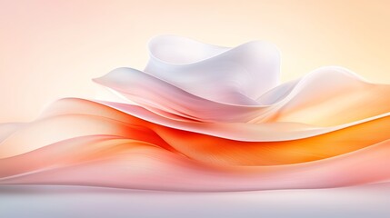 Poster - A soft, flowing abstract design featuring waves of warm colors. Ideal for backgrounds, presentations, or creative projects to convey elegance and tranquility.
