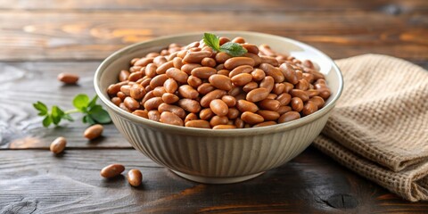 Wall Mural - A bowl filled with cooked pinto beans , food, legumes, Mexican cuisine, bowl, beans, protein, healthy, vegetarian