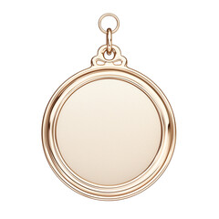 Aufkleber - gold medal with blank center and ornate border, perfect for engraving or customization, isolated on white background. medal features loop for attaching ribbon, symbolizing achievement and excellence