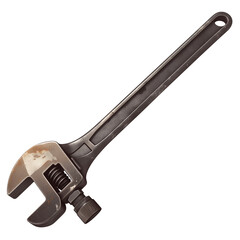 Aufkleber - adjustable wrench with rusted finish is isolated on white background, showcasing its metallic texture and functional design. tool is commonly used for gripping and turning objects