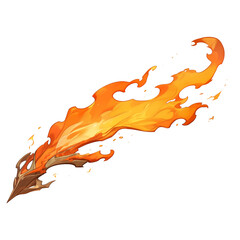 Aufkleber - vibrant, fiery orange flame with dynamic movement isolated on white background, showcasing energy and intensity. flame appears to be in shape of crest, adding unique artistic element