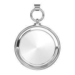 Aufkleber - shiny stainless steel medal with smooth, reflective surface and circular design, isolated on white background. medal features loop for attaching ribbon, symbolizing achievement and excellence