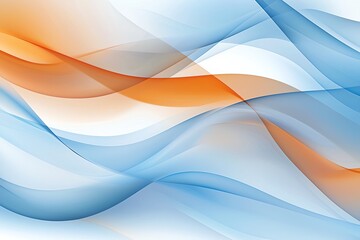 Poster - A vibrant abstract background featuring flowing waves in blue and orange tones. This design captures a sense of movement and tranquility, perfect for modern presentations.