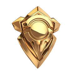Poster - gold metal pin with geometric design, isolated on white background, exudes elegance and sophistication