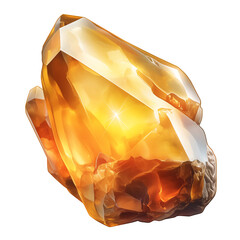Aufkleber - vibrant citrine crystal with radiant golden hue, isolated on white background, showcasing its natural beauty and clarity. gemstone facets reflect light brilliantly