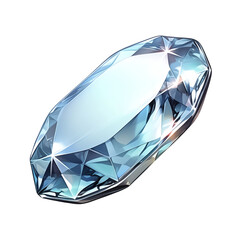 Poster - sparkling, multifaceted diamond bar isolated on white background, showcasing its brilliant clarity and intricate cuts. gemstone reflective surface captures light beautifully