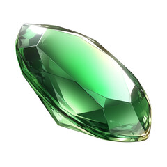 Poster - vibrant, faceted emerald gemstone isolated on white background, showcasing its brilliant green hues and intricate cuts. gem clarity and color make it stunning example of natural beauty
