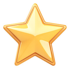 Aufkleber - shiny gold star badge with smooth surface isolated on white background, symbolizing achievement and excellence. star reflective quality adds touch of elegance and prestige