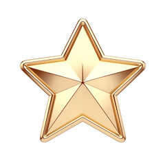 Poster - shiny gold star pin with polished surface, isolated on white background, symbolizing achievement and excellence