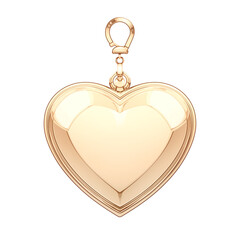 Poster - shiny heart shaped locket with clasp, isolated on white background, exudes elegance and charm. Perfect for holding cherished memories or as romantic gift