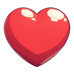 Aufkleber - shiny, red heart shaped sticker with glossy finish isolated on white background, perfect for expressing love and affection in playful and vibrant way