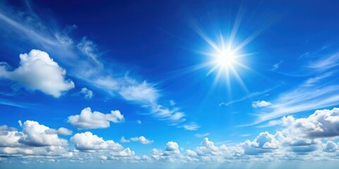 Wall Mural - Clear blue sky on a sunny day , sunshine, bright, vibrant, cloudless, tranquility, peaceful, serene, nature, beauty, outdoors