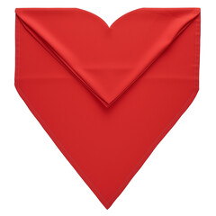 Poster - vibrant red, heart shaped table runner is isolated on white background, showcasing its elegant and romantic design. Perfect for special occasions and festive decorations