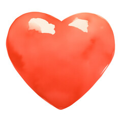 Poster - vibrant red heart shaped window cling isolated on white background, perfect for decoration or expressing love and affection. smooth, glossy surface reflects light beautifully