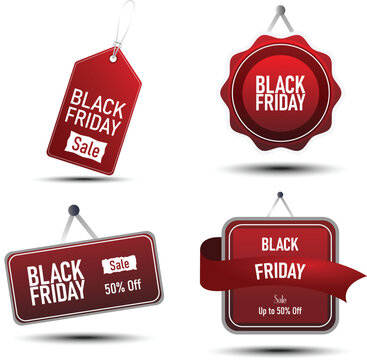 Black Friday badges, label, tags for sale and promotion set. 