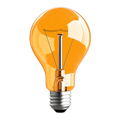 Poster - smart light bulb with orange hue is isolated on white background, showcasing its modern design and energy efficient features. bulb sleek appearance is ideal for contemporary settings