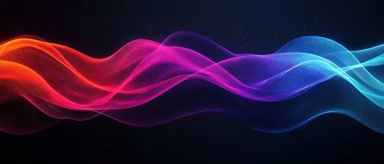 Poster - Abstract smooth wave lines with vibrant colors for artistic backgrounds and designs.