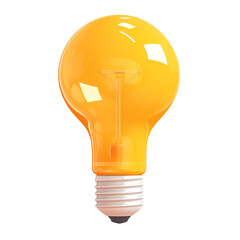 Poster - vibrant orange light bulb with reflective surface isolated on white background, showcasing its modern design and energy efficient features
