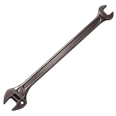 Aufkleber - shiny adjustable wrench isolated on white background, showcasing its metallic finish and ergonomic design for versatile use in various mechanical tasks