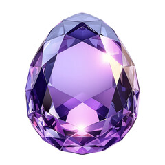 Poster - stunning tanzanite gemstone with brilliant cut, showcasing its vibrant purple and blue hues, isolated on white background. gem facets reflect light beautifully