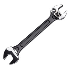 Aufkleber - sleek adjustable wrench isolated on white background, showcasing its metallic finish and ergonomic design. Ideal for various mechanical tasks and tool collections