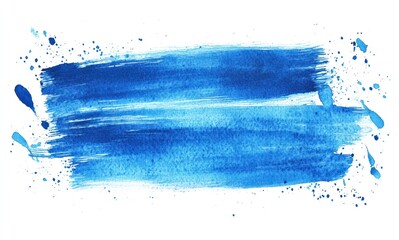 Watercolor blue brush strokes on a white background