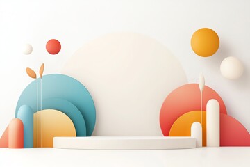 Poster - A vibrant, abstract composition featuring colorful geometric shapes and forms, perfect for modern design projects, presentations, and creative backgrounds.