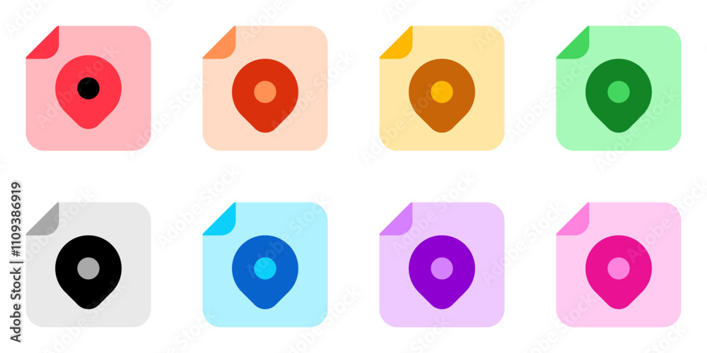 Editable vector location map file icon. Part of a big icon set family ...