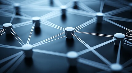 Aufkleber - Abstract network connections depicted through nodes and lines, symbolizing data transfer and connectivity in a digital landscape. Ideal for tech-related projects and visuals.