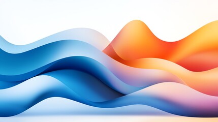 Poster - Abstract waves in vibrant blue and orange hues create a dynamic and flowing design. This image embodies motion and energy, perfect for modern backgrounds or creative projects.