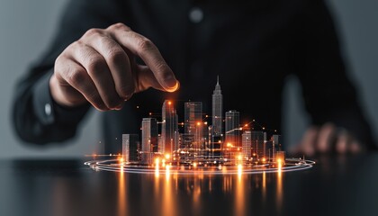 Poster - A creative representation of a futuristic cityscape being developed.