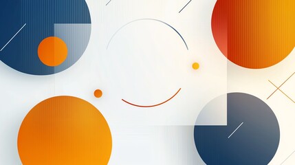 Poster - An abstract composition featuring colorful circles and geometric shapes, creating a modern and dynamic visual effect suitable for various design projects.