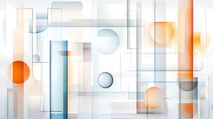 Poster - An abstract composition featuring a blend of soft colors and geometric shapes