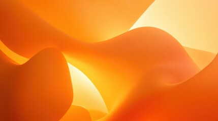 Poster - Orange geometric shapes with a dynamic gradient form a minimalist abstract design, perfect for banners and posters