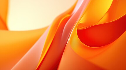 Poster - Orange geometric shapes with a dynamic gradient form a minimalist abstract design, perfect for banners and posters