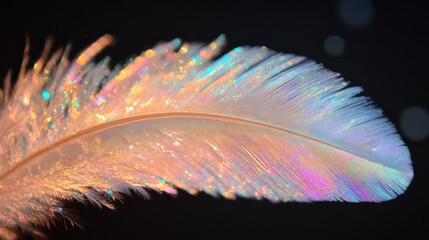 Wall Mural - sparkling iridescent feather detail.