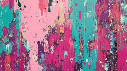 Poster - Abstract colorful paint texture on wood surface.