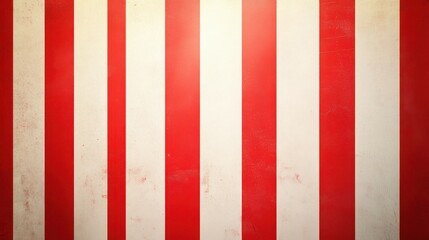 Poster - Vibrant red backdrop with classic red and white stripes forming a festive and eye-catching pattern