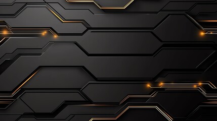 Poster - Intricate black and gold circuit background, showcasing modern technology design. Perfect for showcasing innovation, digital transformation, and futuristic concepts.