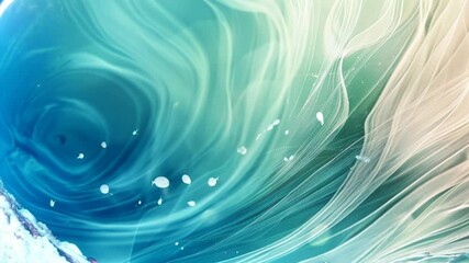 Poster - Abstract animation of flowing pastel colors with soft light and waves.